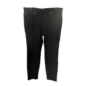 Eileen Fisher Women’s Black Pull On Straight Viscose Nylon Spandex Pants Sz L